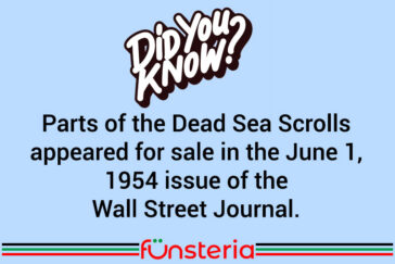 Parts of the Dead Sea Scrolls appeared for sale in the June 1, 1954 issue of the Wall Street Journal.