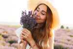 smelling flowers/lavender